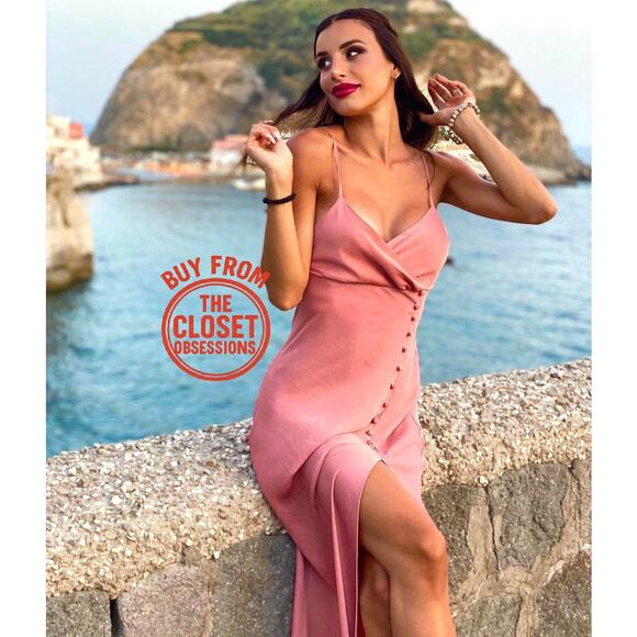 ZARA BLOGGER FAVE!!! V-Neck Dress with Slit NWT - Picture 3 of 16